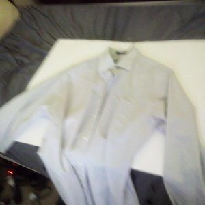 Grey Stafford 16 neck Cotton Blend Long Sleeve Dress Shirt